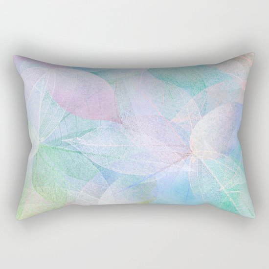 Pastel Colored Leaf Skeletons Rectangular Pillow