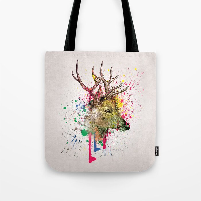 deer painting abstract Tote Bag