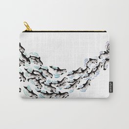 Vaquitas Carry-All Pouch | Black And White, Purple, Watercolor, Sea, Painting, Whimsical, Blue, Animal, Water, Whale 