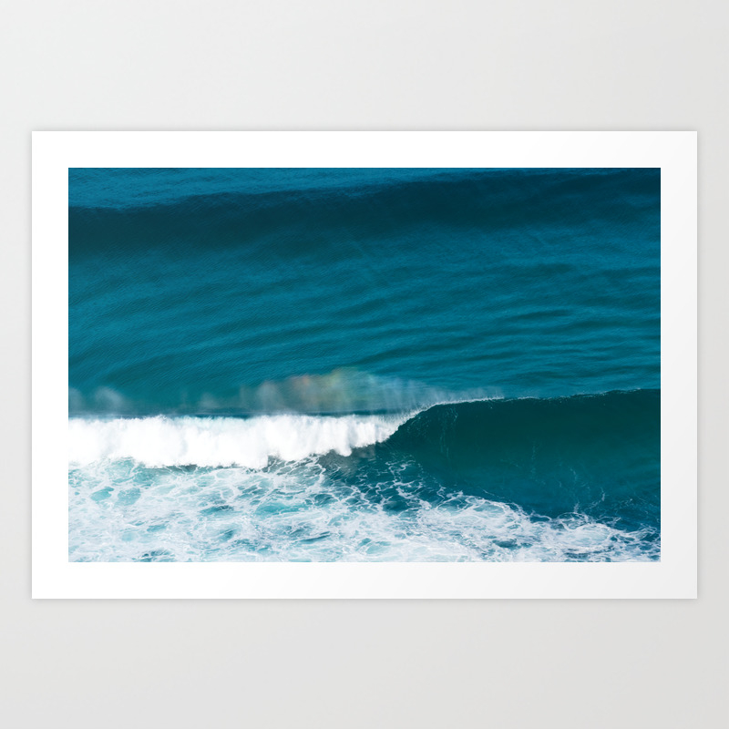 Abstract Ocean Wave With Rainbow Formation In Mist Art Print By