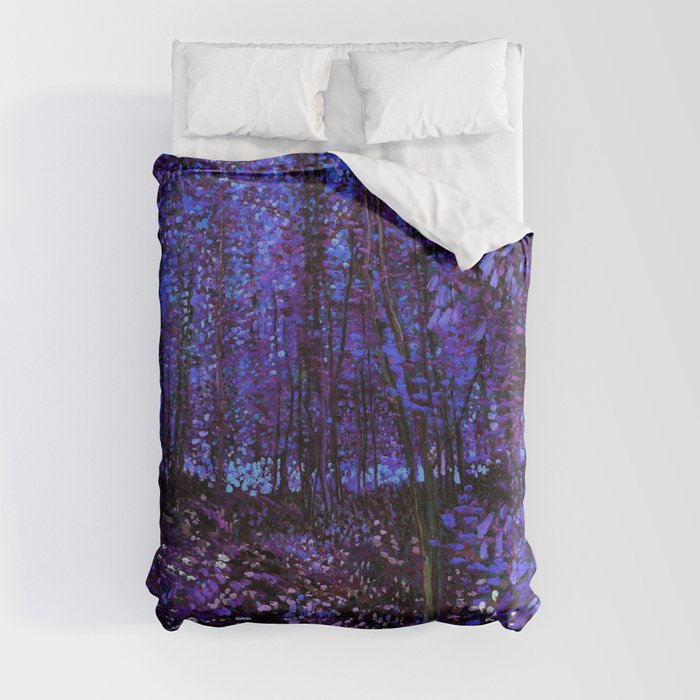 Van Gogh Trees & Underwood Purple Blue Duvet Cover