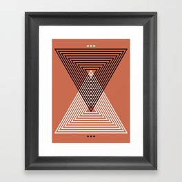 Geometric Mid-Century Triangles Framed Art Print