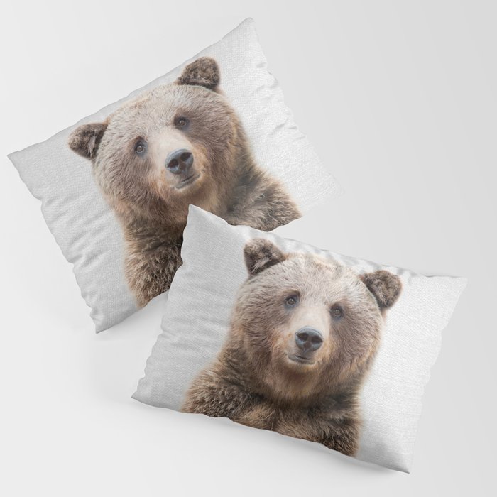 Grizzly Bear Colorful Pillow Sham by Gal Design Society6