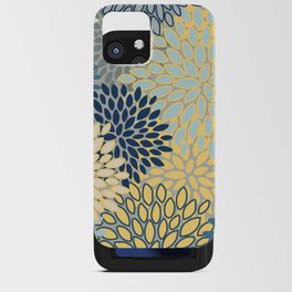 Modern, Abstract, Flower Garden, Blue, Yellow, Gray iPhone Card Case