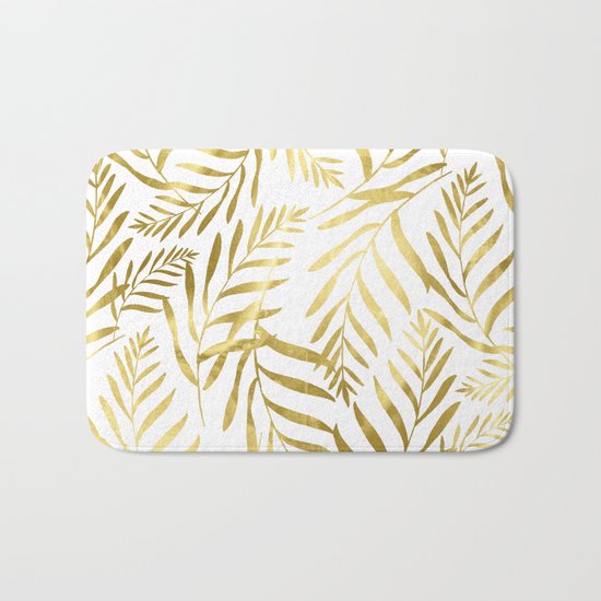 Gold Leaves Bath Mat