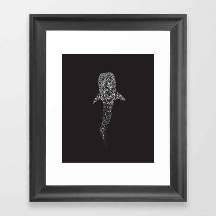 Whale Shark in Darkness Framed Art Print