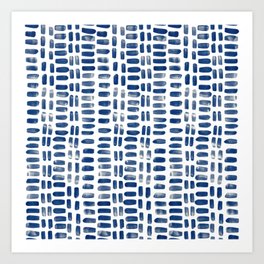 Abstract rectangles - indigo Art Print