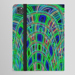 Psychedelic Bright Neon Green Abstraction iPad Folio Case