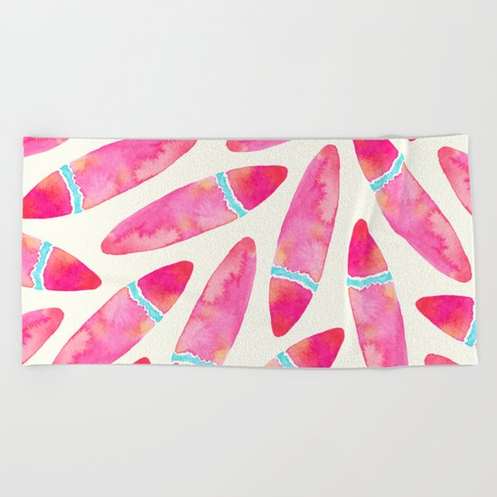 Pink Surf Beach Towel