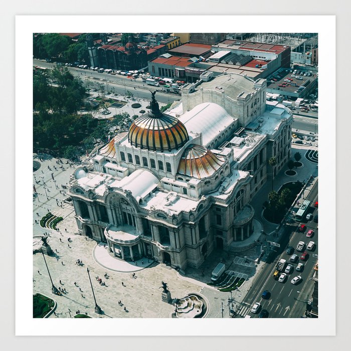 Mexico Photography - Big Palace In The Center Of Mexico City Art Print