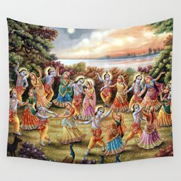 Krishna Dances in the Raslila with the Gopis Wall Tapestry