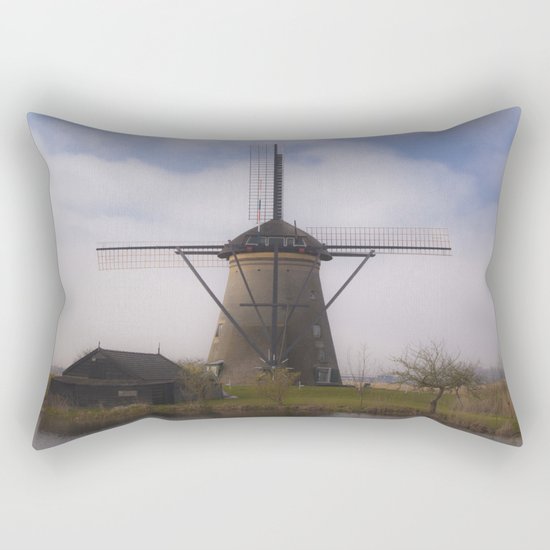 Kinderdijk Windmill III Rectangular Pillow