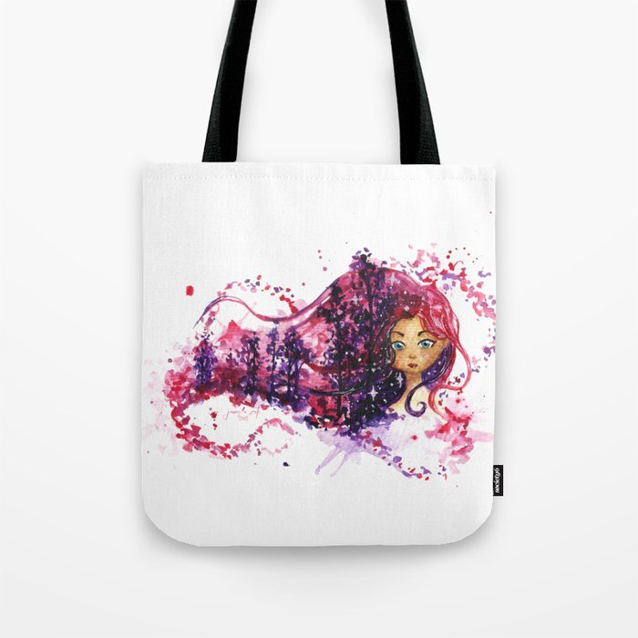 Pink and Purple Forest Manga Tote Bag