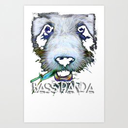 Electric Bass Panda Art Print