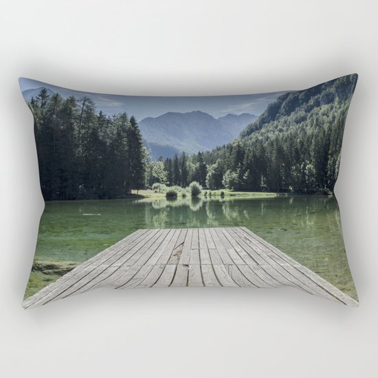 Green Lake nature Rectangular Pillow