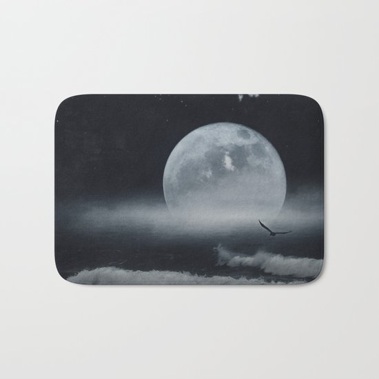 moon-lit ocean Bath Mat