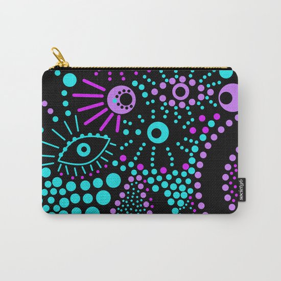 Abstract polka dot purple , black , turquoise . Carry-All Pouch
