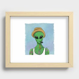 Alien with cool tattoos Recessed Framed Print