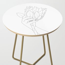Line Protea Flower Side Table