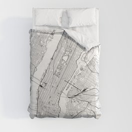 New York City White Map Comforter