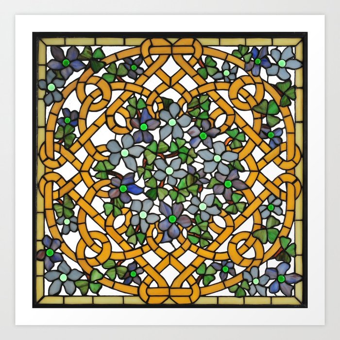 Louis Comfort Tiffany Decorative Stained Glass 11 Art Print By