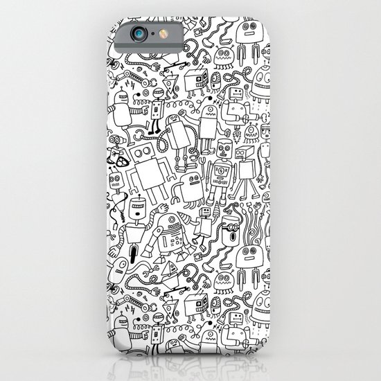 Infinity Robots Black & White iPhone & iPod Case