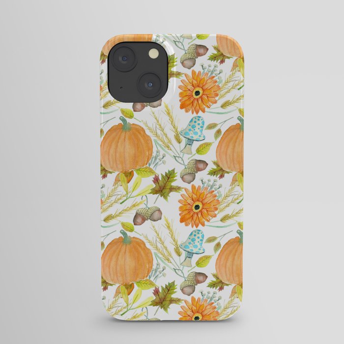 Autumn Harvest Pumpkins & Mushrooms iPhone Case
