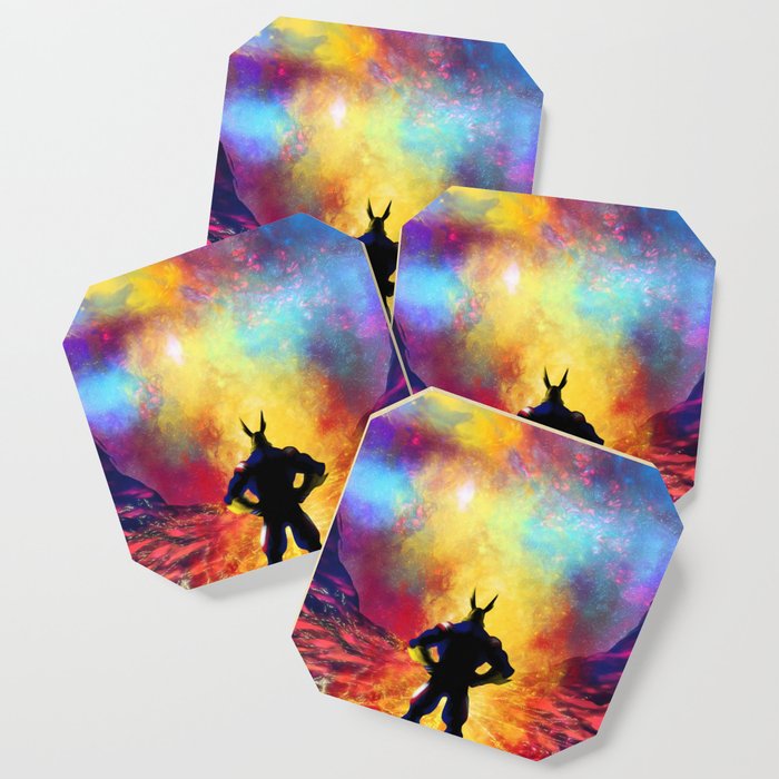 My Hero Academia Inspired Painting All Might Coaster By Arsalanes Society6