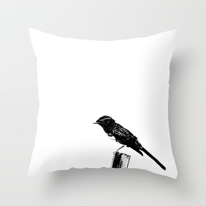 Wagtail inked Throw Pillow