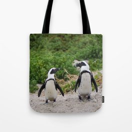 South Africa Photography - Two Small Penguins At The Beach Tote Bag