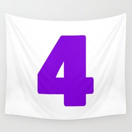 4 (Violet & White Number) Wall Tapestry