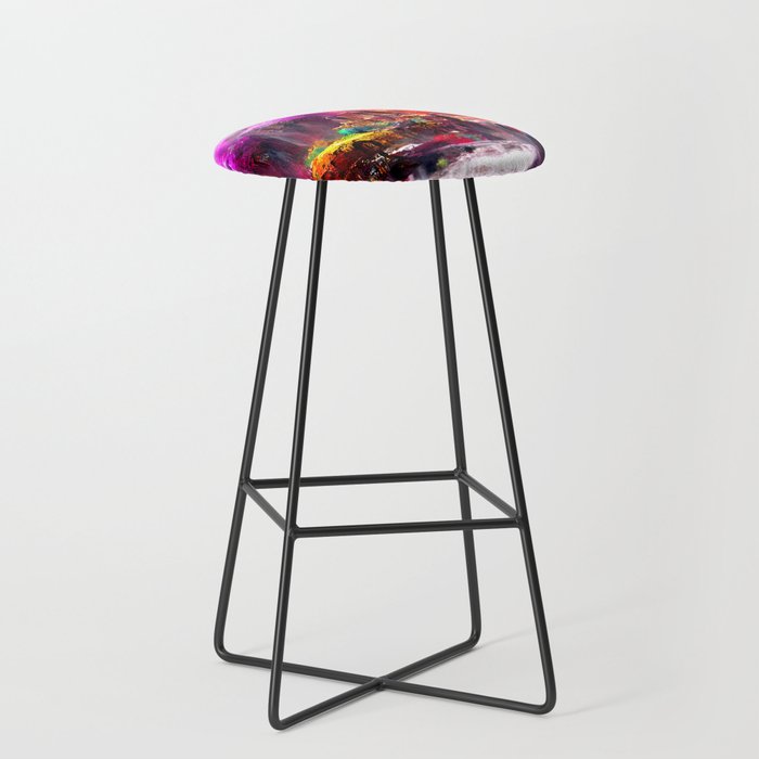 Medieval Town in a Fantasy Colorful World Bar Stool