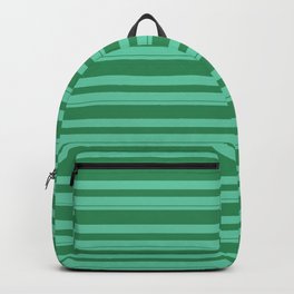 [ Thumbnail: Aquamarine and Sea Green Colored Striped/Lined Pattern Backpack ]