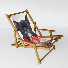French Bulldog with funny Garden Gnomes Sling Chair