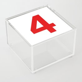 Number 4 (Red & White) Acrylic Box