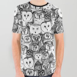 just owls black white All Over Graphic Tee