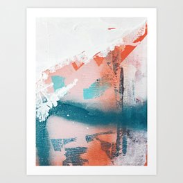 Poetry [2]: a vibrant abstract mixed-media painting in teal and pink by Alyssa Hamilton Art Art Print