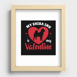My Shiba Inu Is My Valentine Cute Dog Recessed Framed Print