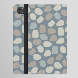 Ink Dot Mosaic Pattern in Neutral Blue Grey Tones iPad Folio Case