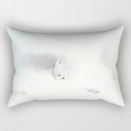 Rabbit In A Snowstorm Rectangular Pillow