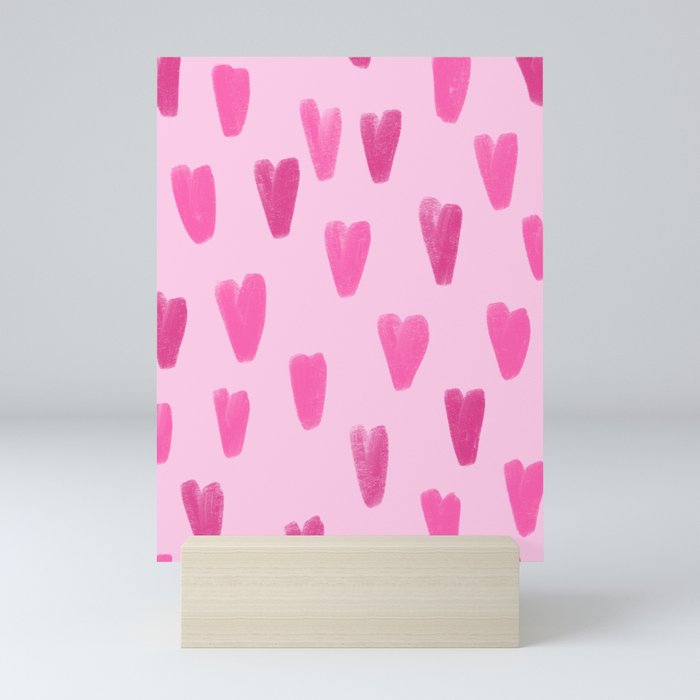 Pink Be My Valentine Hearts  Mini Art Print