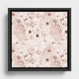 coconut cream color floral bouquet aesthetic cluster Framed Canvas