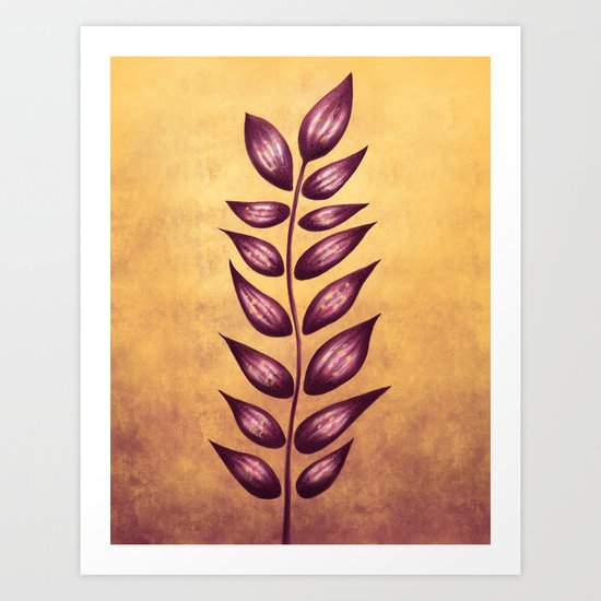 Abstract Plant With Purple Leaves Art Print