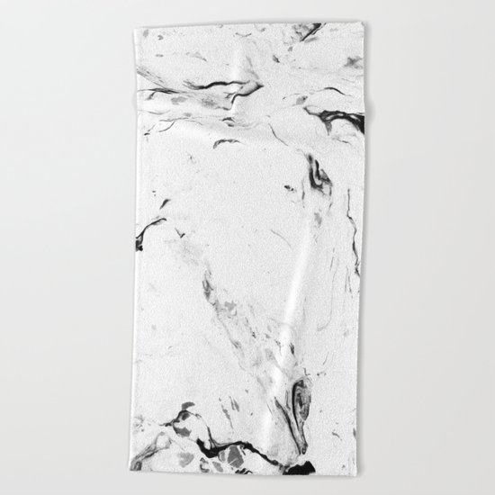 White Marble #society6 #decor #buyart Beach Towel