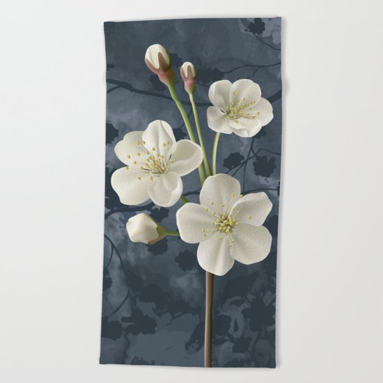 It blooms my cherry tree Beach Towel