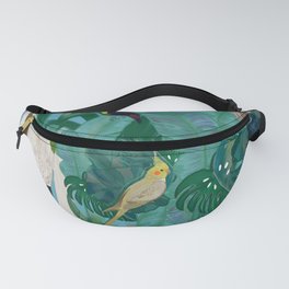 Birds and girl in the forest Fanny Pack