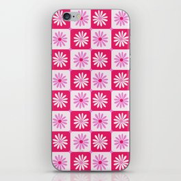 Checkered Daisies – Pink iPhone Skin