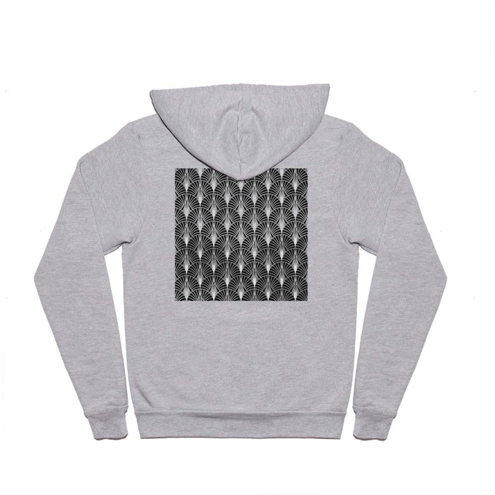 Art Deco Sultry Nights Black And White Pattern Hoody