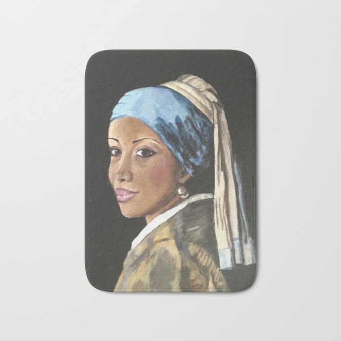 My Girl with a Pearl Earring Bath Mat