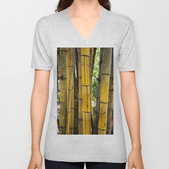 Yellow Bamboo V Neck T Shirt